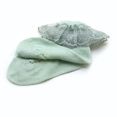 Girls Frill Socks - Light Green