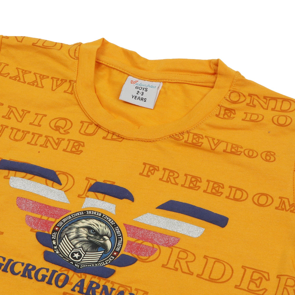 Boys Half Sleeves Denim Short Suit - Yellow, Boys Sets & Suits, Chase Value, Chase Value