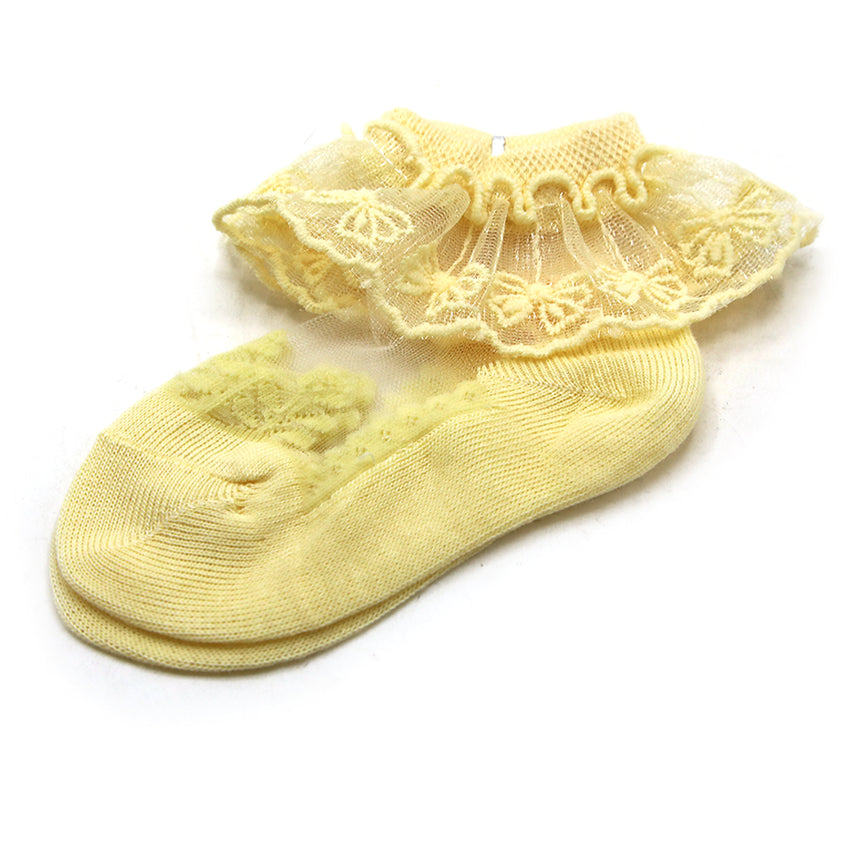 Girls Frill Socks - Yellow