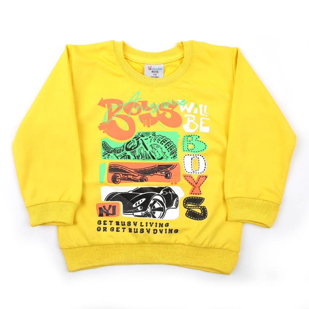 Boys Full Sleeves SweatShirt - Yellow, Boys Hoodies & Sweat Shirts, Chase Value, Chase Value