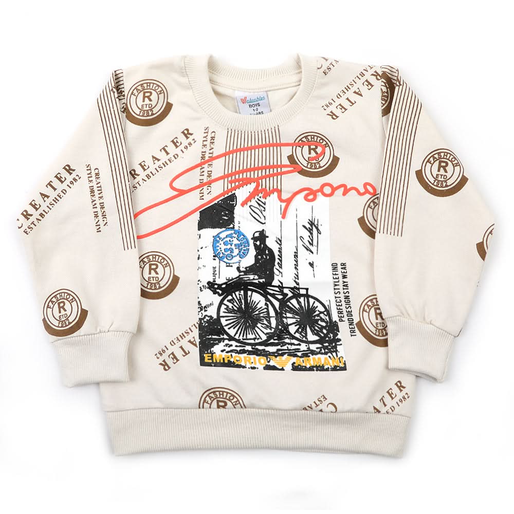 Boys Full Sleeves SweatShirt - Fawn, Boys Hoodies & Sweat Shirts, Chase Value, Chase Value