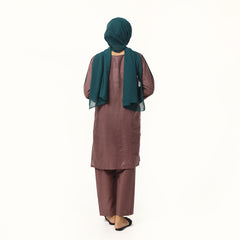 Women's Cotton Embroidered 2Pcs Suit - Purple