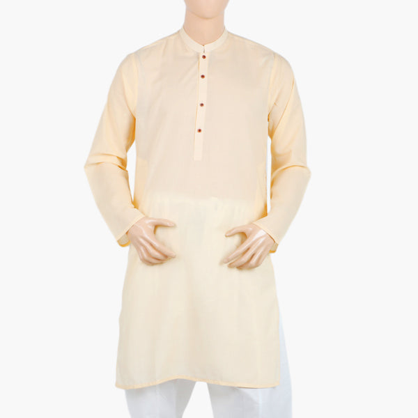 Men's Slim Fit Plain Kurta - Skin, Men's Kurtas, Chase Value, Chase Value