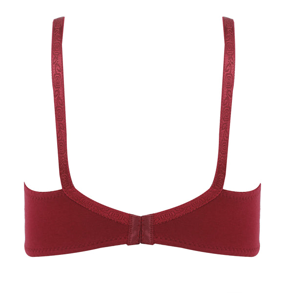 Women's Cotton Bra Half Net - Maroon