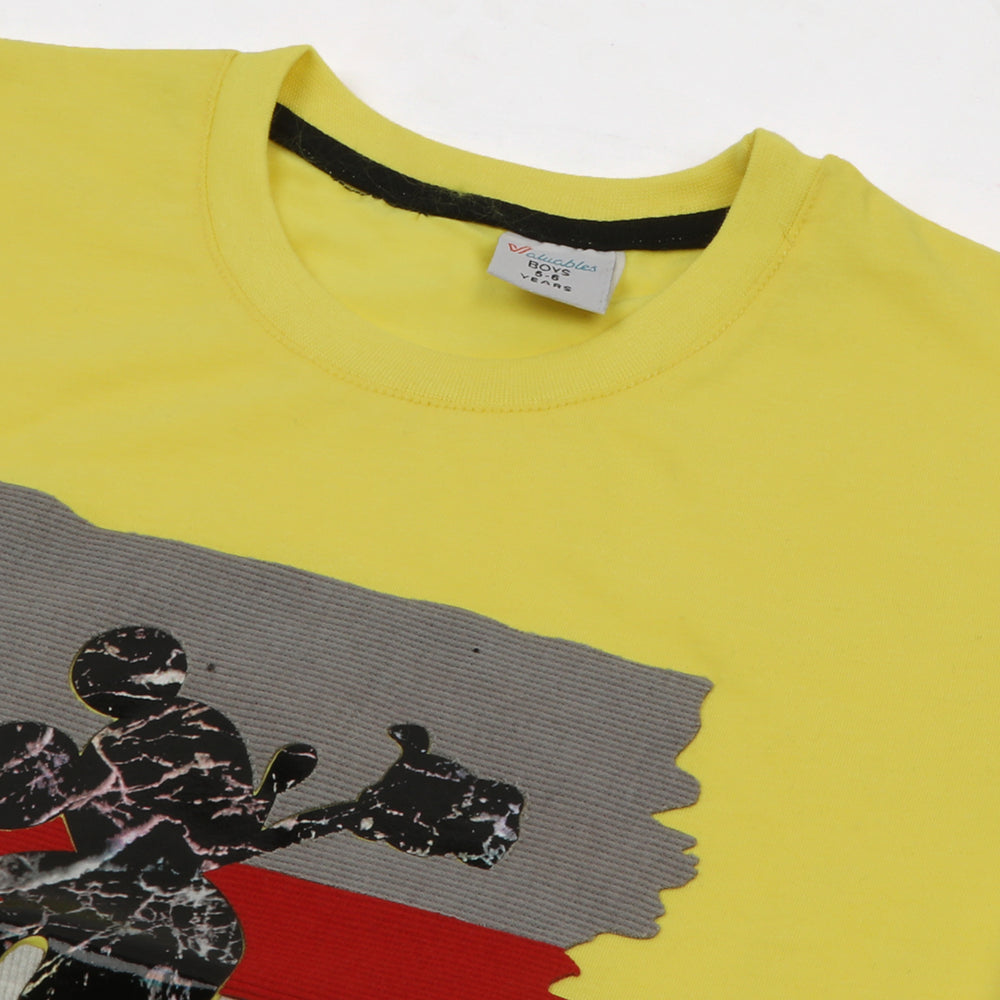 Boys Half Sleeves Denim Short Suit - Yellow, Boys Sets & Suits, Chase Value, Chase Value