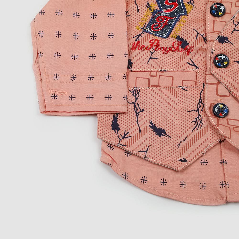 Newborn Boys Full Sleeves Suit - Peach, Newborn Boys Sets & Suits, Chase Value, Chase Value