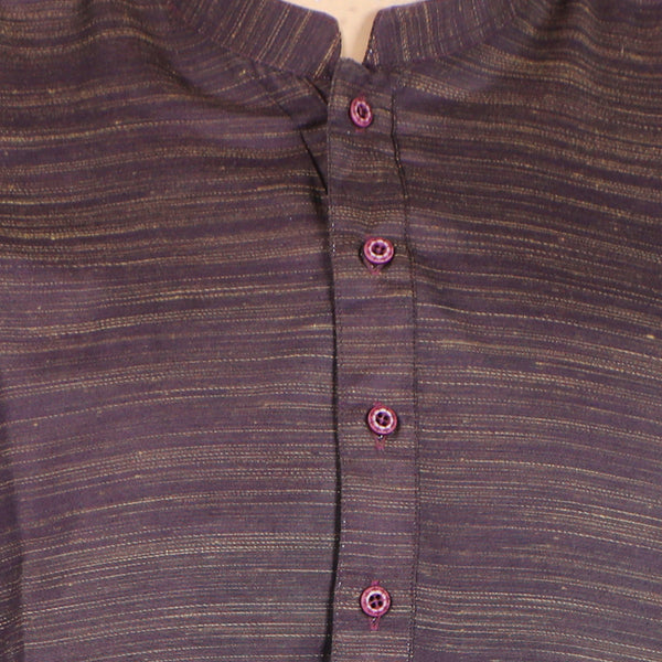 Men's Slim Fit Plain Kurta - Bluish Purple