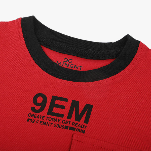 Eminent Boys Half Sleeves T-Shirt - Samba Red