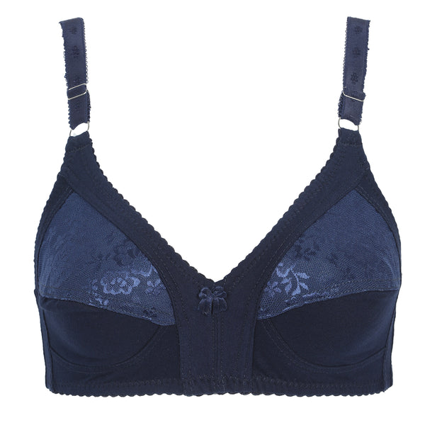 Women's Cotton Bra Half Net - Blue