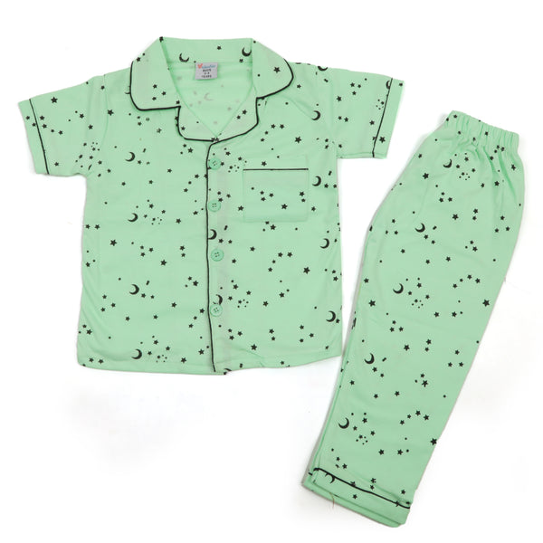 Boys Half Sleeves Short Suit - Light Green