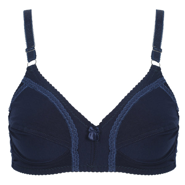 Women's Cotton Bra Plain Lace - Blue