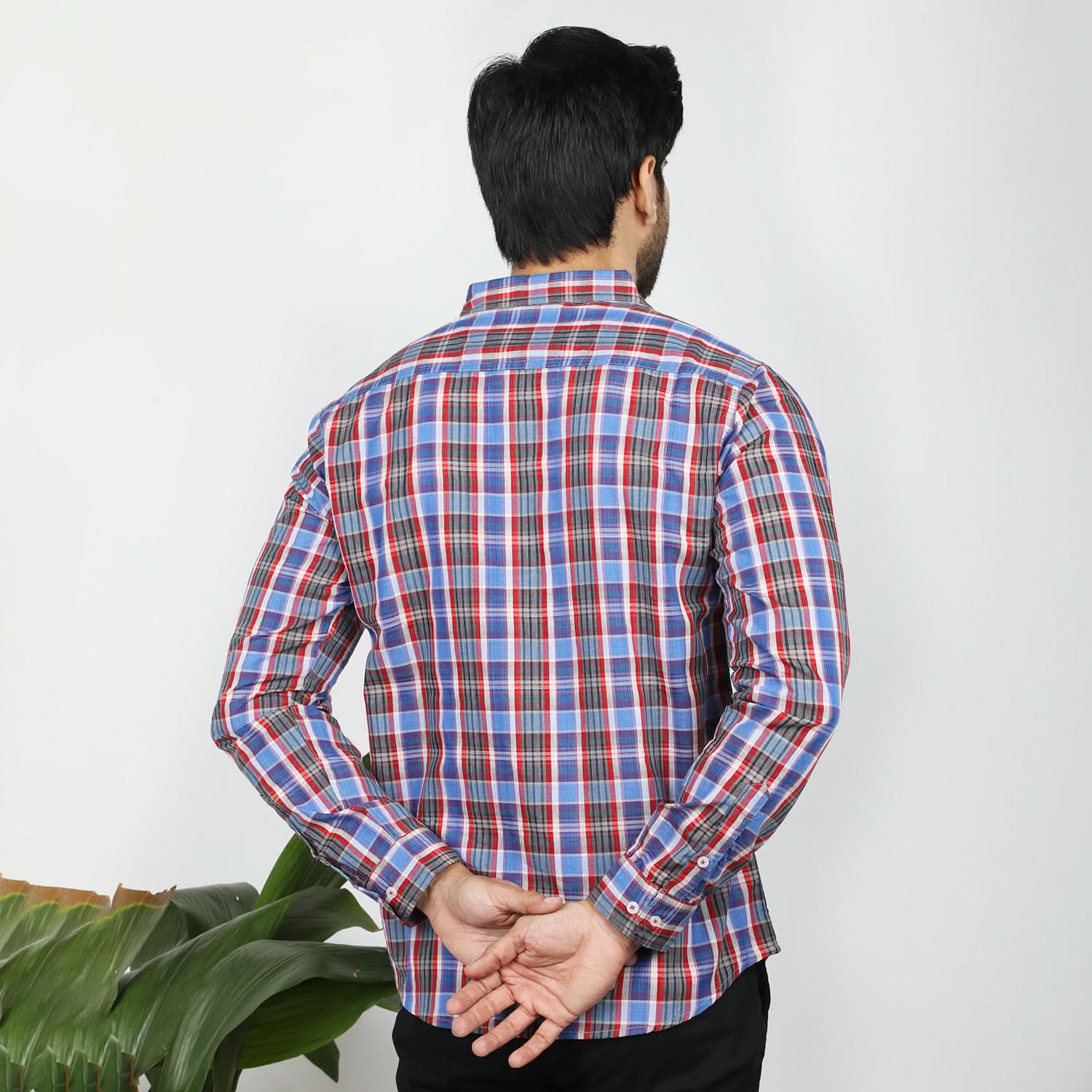Men's Casual Check Shirt - Blue, Men's Shirts, Chase Value, Chase Value