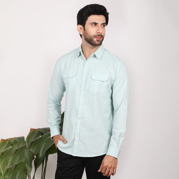 Eminent Men's Casual Check Shirt - Surf Spray