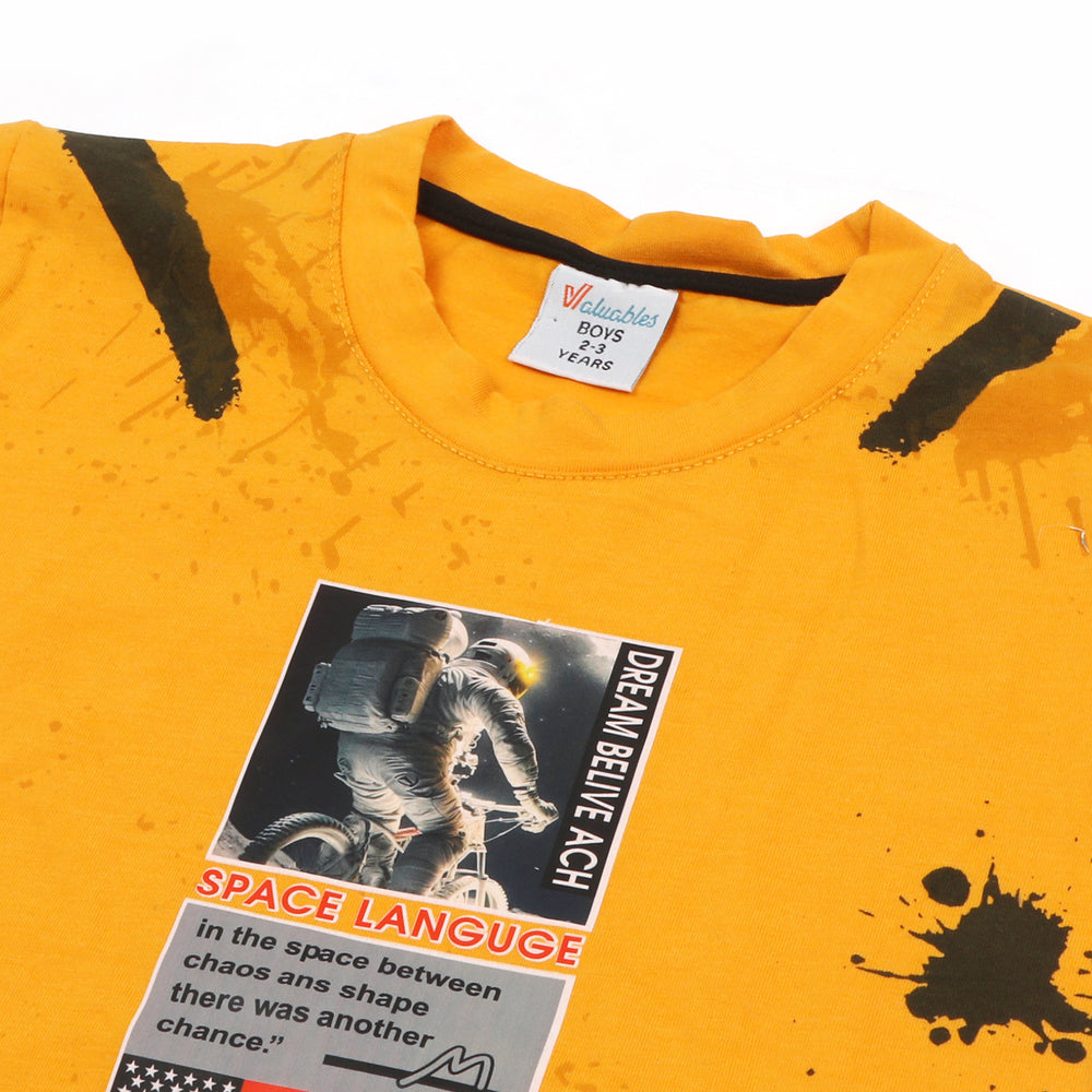 Boys Half Sleeves Denim Short Suit - Yellow, Boys Sets & Suits, Chase Value, Chase Value