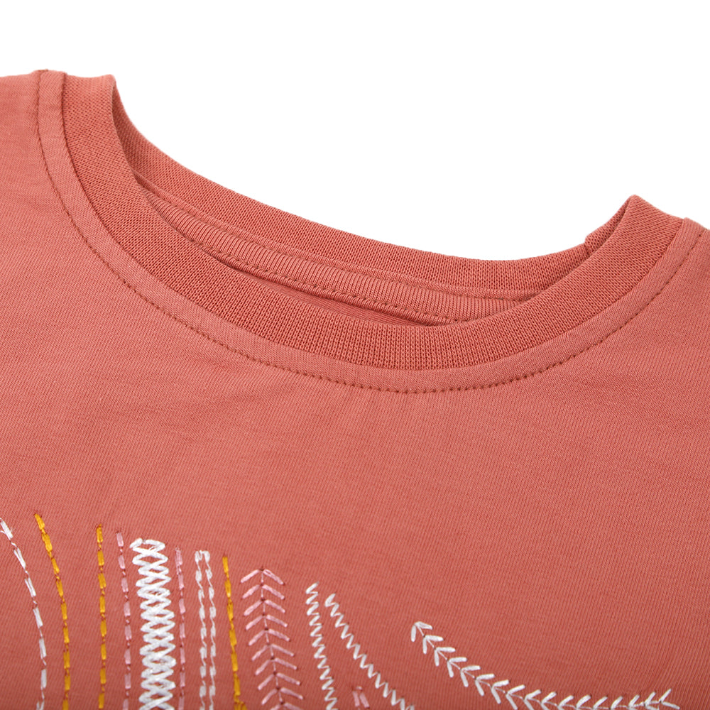 Eminent Girls Full Sleeves T-Shirt - Terracotta, Girls T-Shirts, Eminent, Chase Value