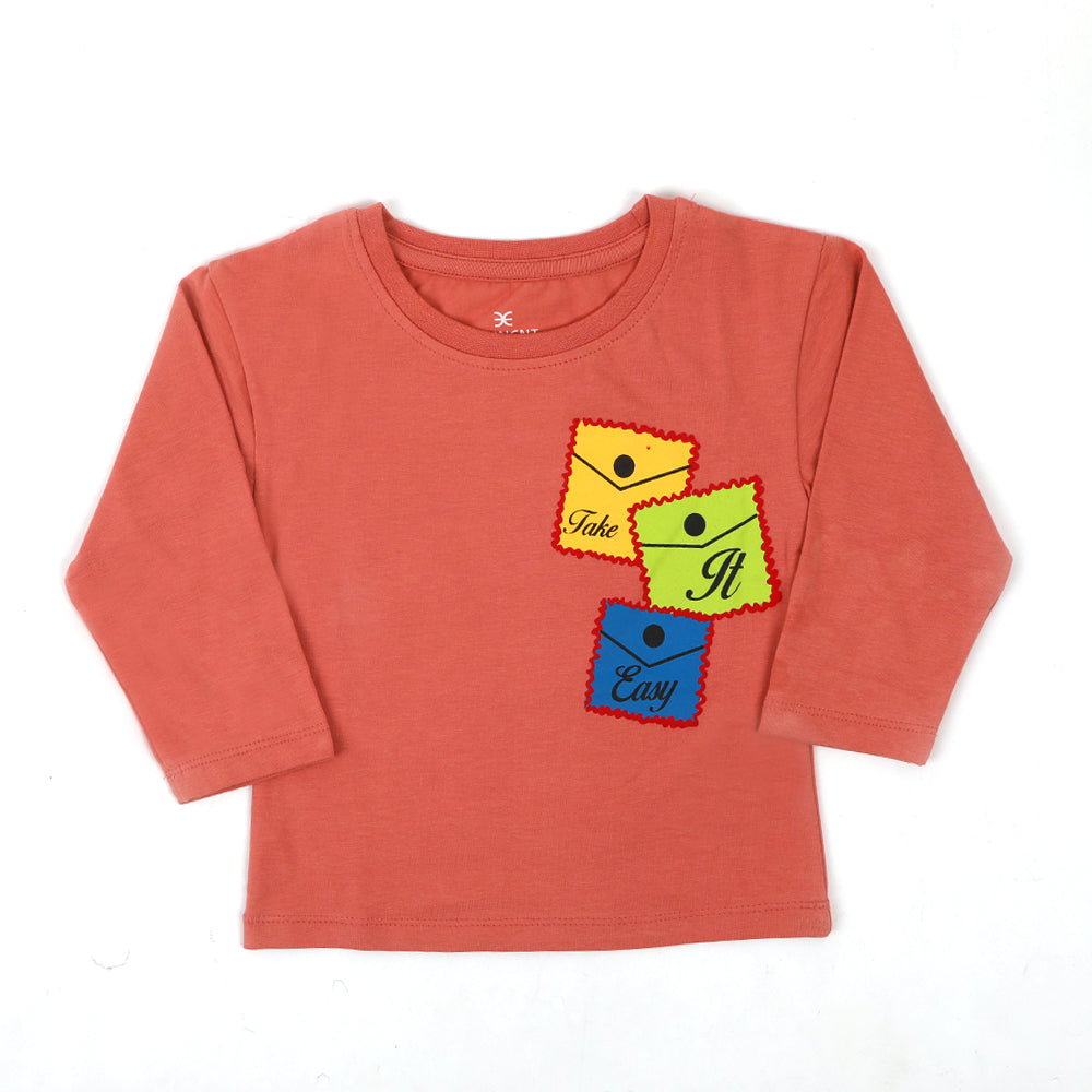 Eminent Girls Full Sleeves T-Shirt - Terracotta, Girls T-Shirts, Eminent, Chase Value