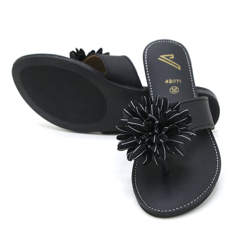 Valuable Open-Toe Slipper - Black, Women Slippers, Chase Value, Chase Value