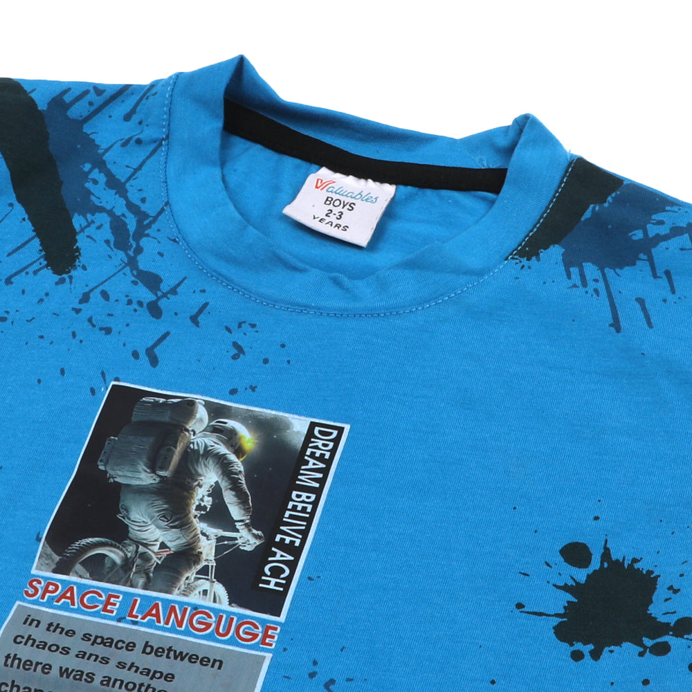 Boys Half Sleeves Denim Short Suit - Blue, Boys Sets & Suits, Chase Value, Chase Value