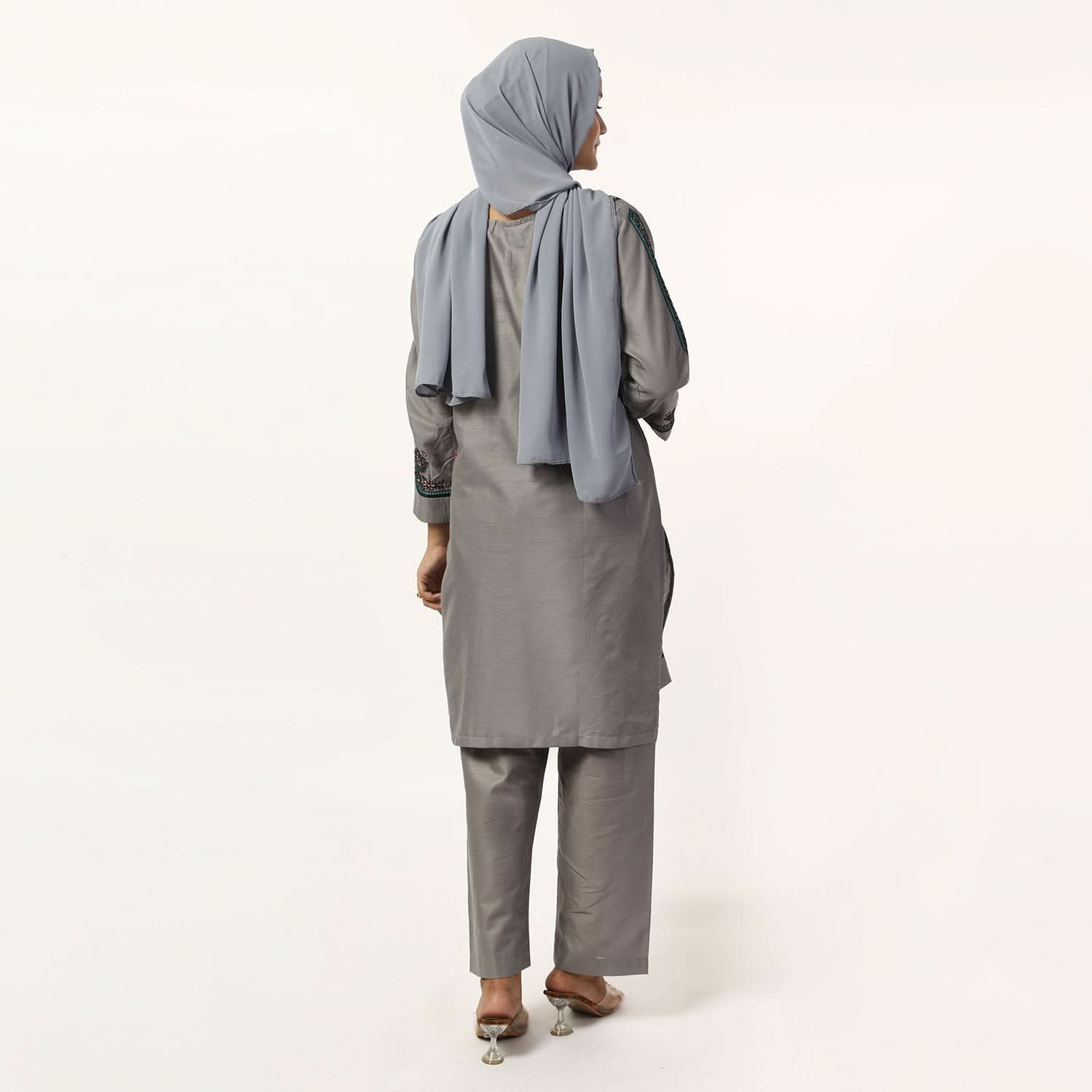 Women's Cotton Embroidered 2Pcs Suit - Grey, Women Shalwar Suits, Chase Value, Chase Value