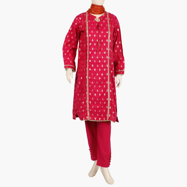 Eminent Women's Stitched 3Pcs Suit - Pink