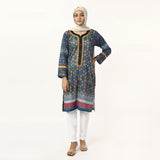 Women's Printed Lawn Kurti - Blue, Women Ready Kurtis, Chase Value, Chase Value