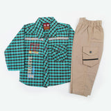 Newborn Boys Full Sleeves Suit - Sea Green, Newborn Boys Sets & Suits, Chase Value, Chase Value
