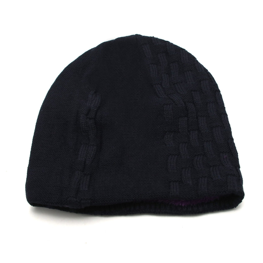 Men's Woolen Cap - Navy Blue