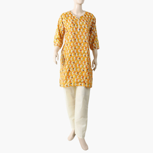 Women's Printed Lawn 2Pcs Suit - Yellow, Women Shalwar Suits, Chase Value, Chase Value