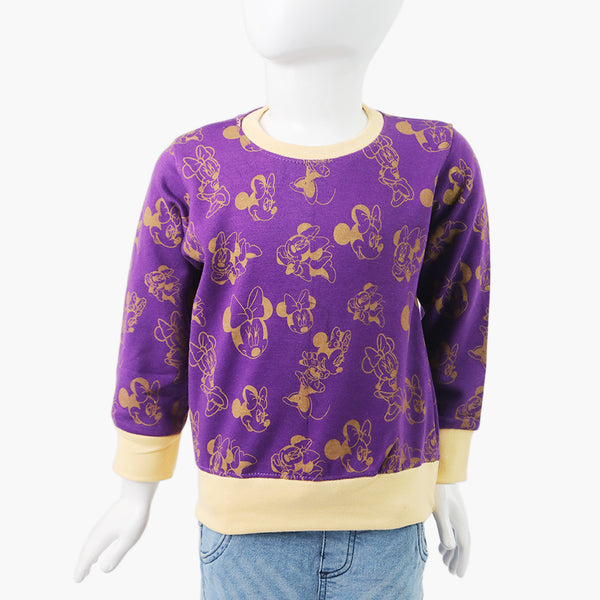 Girls Full Fleece Sweat Shirt - Purple, Women Sweatshirts & Hoodies, Chase Value, Chase Value