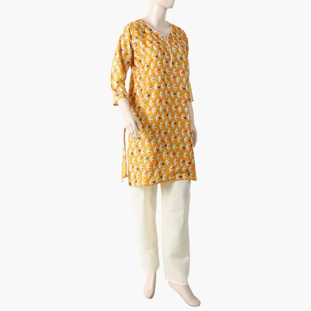 Women's Printed Lawn 2Pcs Suit - Yellow, Women Shalwar Suits, Chase Value, Chase Value
