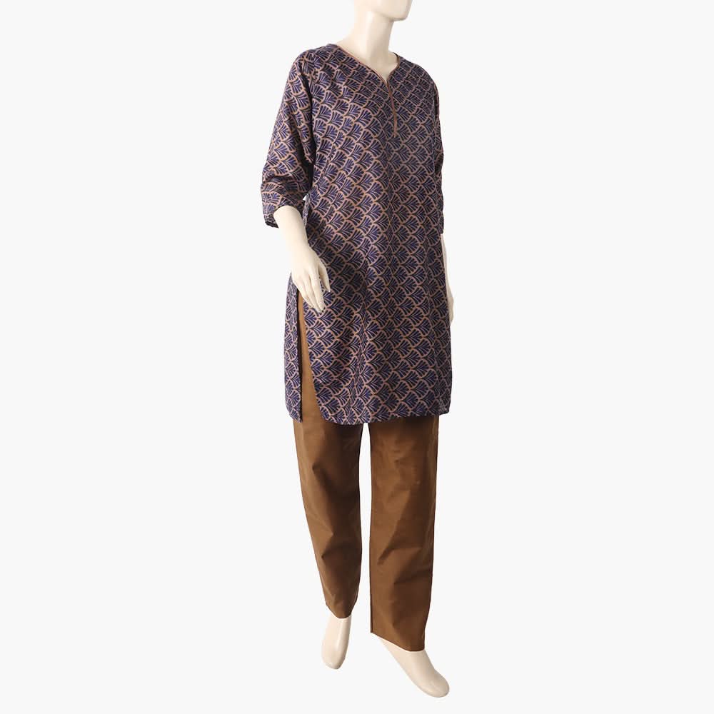 Women's Printed Lawn 2Pcs Suit - Purple, Women Shalwar Suits, Chase Value, Chase Value