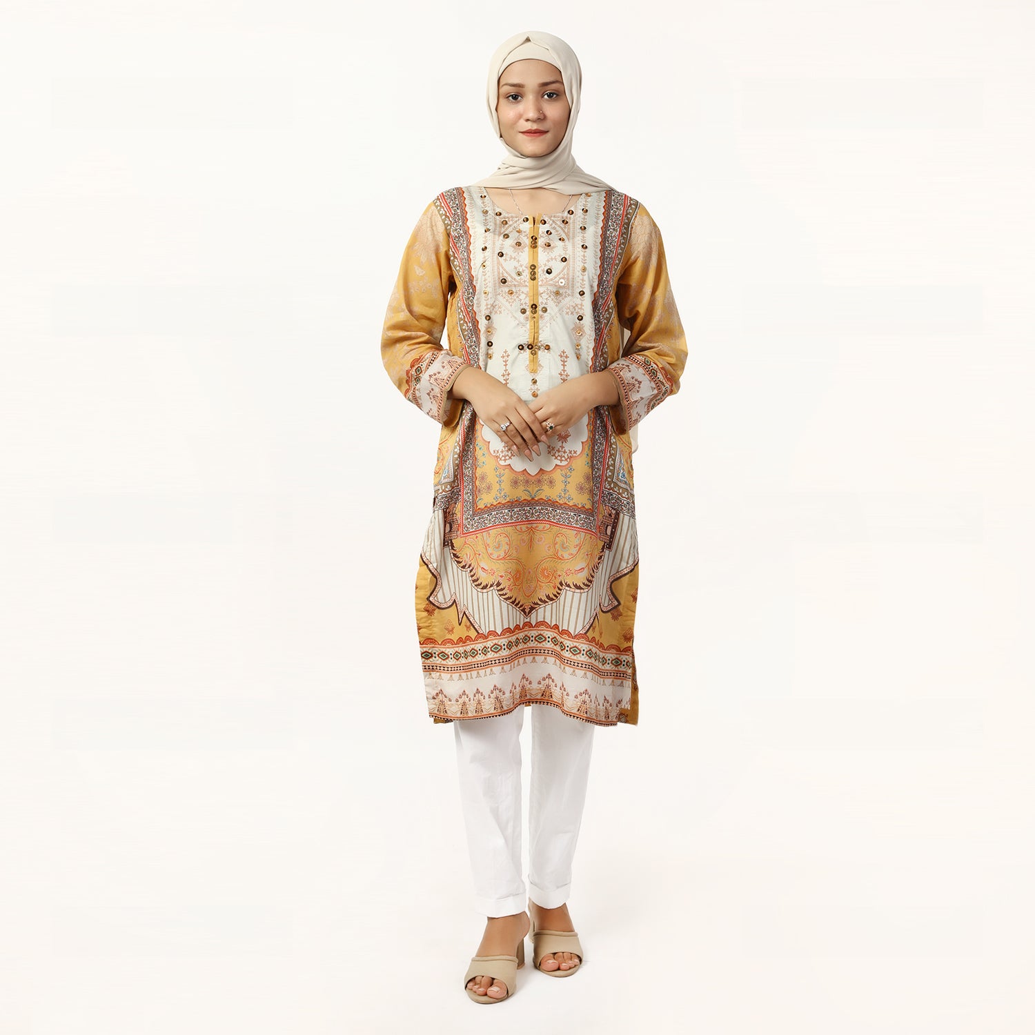 Women's Printed Lawn Kurti - Multi Color, Women Ready Kurtis, Chase Value, Chase Value