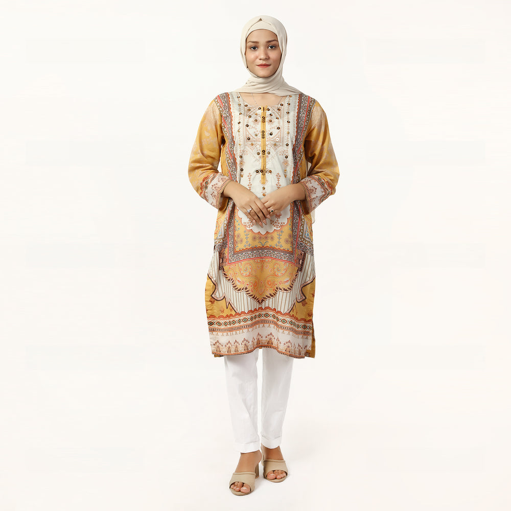 Women's Printed Lawn Kurti - Multi Color, Women Ready Kurtis, Chase Value, Chase Value