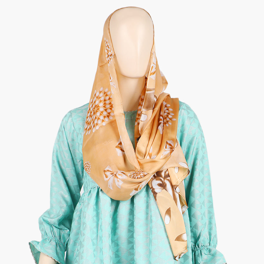 Women's Satin Slik Printed Scarf - Skin, Women Shawls & Scarves, Chase Value, Chase Value