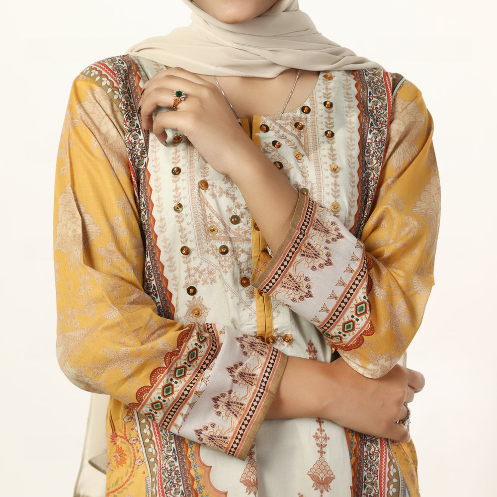 Women's Printed Lawn Kurti - Multi Color, Women Ready Kurtis, Chase Value, Chase Value