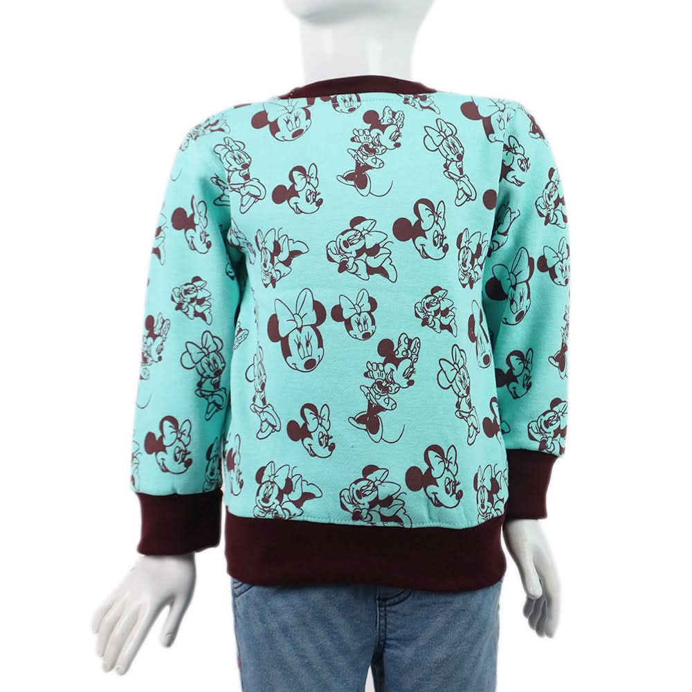 Girls Full Fleece Sweat Shirt - Cyan, Women Sweatshirts & Hoodies, Chase Value, Chase Value