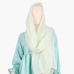 Women's Net Dupatta with Lace - Light Green, Women Dupatta, Chase Value, Chase Value