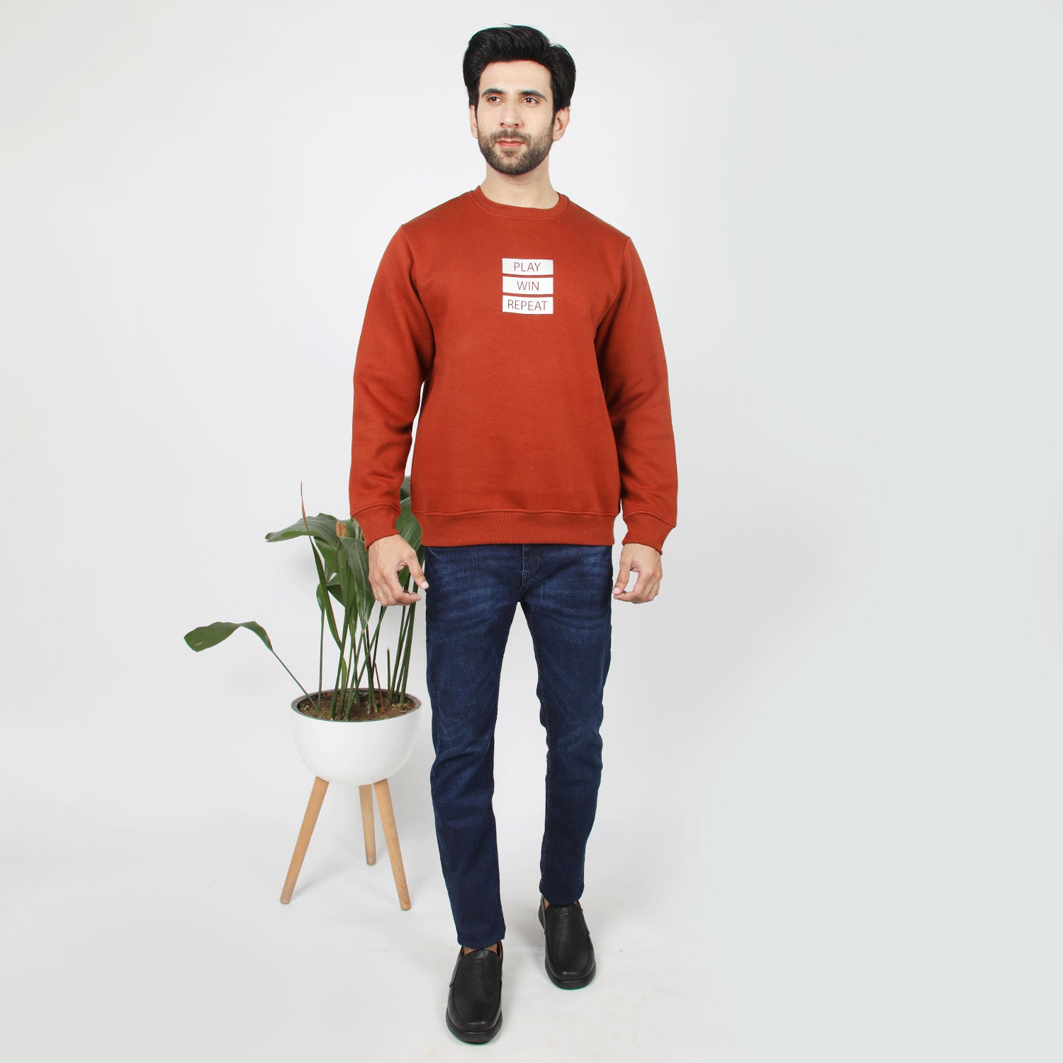 Eminent Men's Full Sleeves Sweat Shirt - Rust, Men's Sweater & Sweat Shirts, Eminent, Chase Value