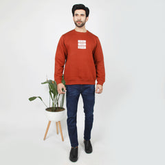 Eminent Men's Full Sleeves Sweat Shirt - Rust