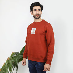 Eminent Men's Full Sleeves Sweat Shirt - Rust