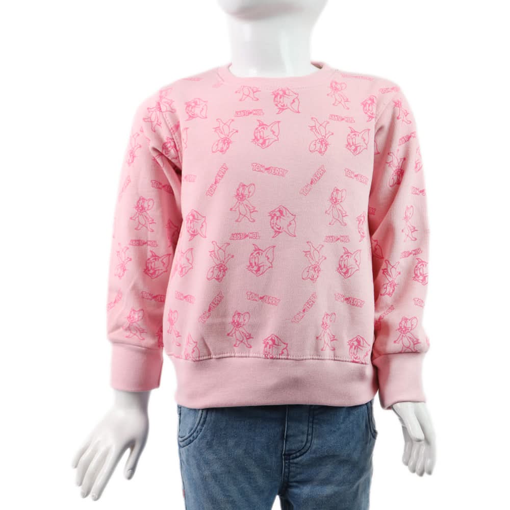 Girls Full Sleeves Sweat Shirt - Pink, Girls Hoodies & Sweat Shirts, Chase Value, Chase Value