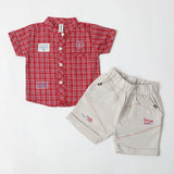 Newborn Girls Half Sleeves Suit  - Red, Newborn Girls Sets & Suits, Chase Value, Chase Value