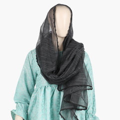 Women's Net Dupatta with Lace - Black, Women Dupatta, Chase Value, Chase Value