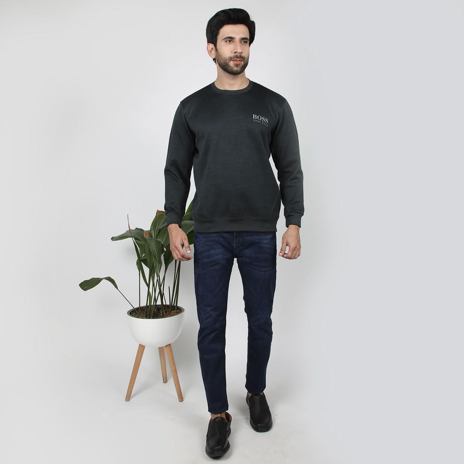 Men's Full Sleeves Sweat Shirt - Charcoal, Men's Sweater & Sweat Shirts, Chase Value, Chase Value