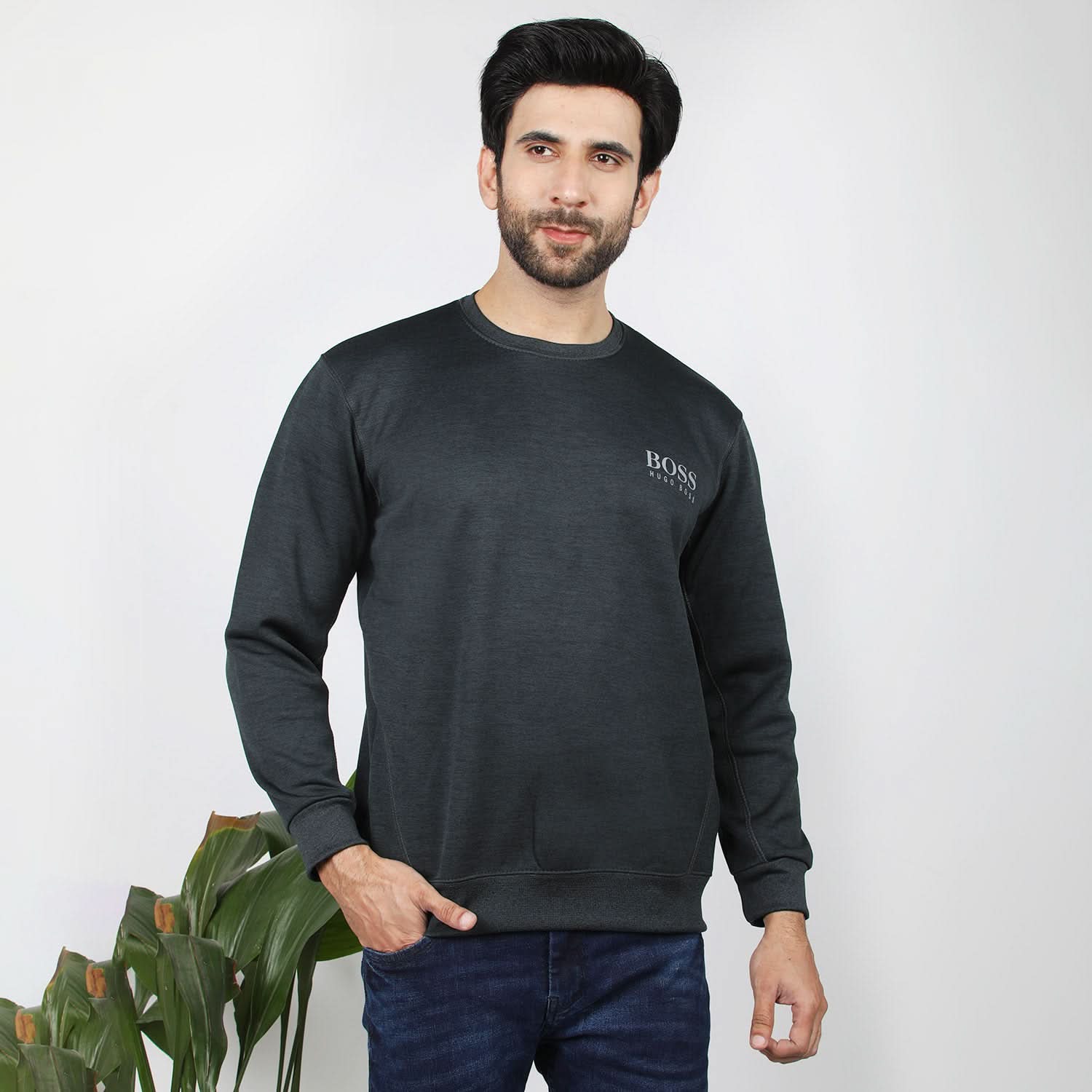 Men's Full Sleeves Sweat Shirt - Charcoal, Men's Sweater & Sweat Shirts, Chase Value, Chase Value