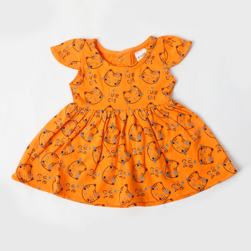 Newborn Girls Frock - Orange, Newborn Girls Frocks, Chase Value, Chase Value