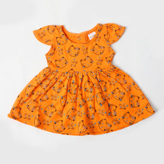 Newborn Girls Frock - Orange