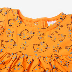 Newborn Girls Frock - Orange