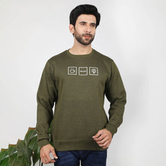 Eminent Men's Full Sleeves Sweat Shirt - Olive