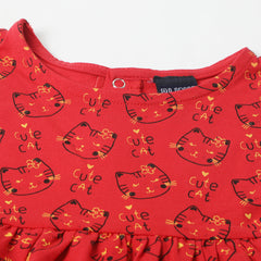 Girls Frock - Red
